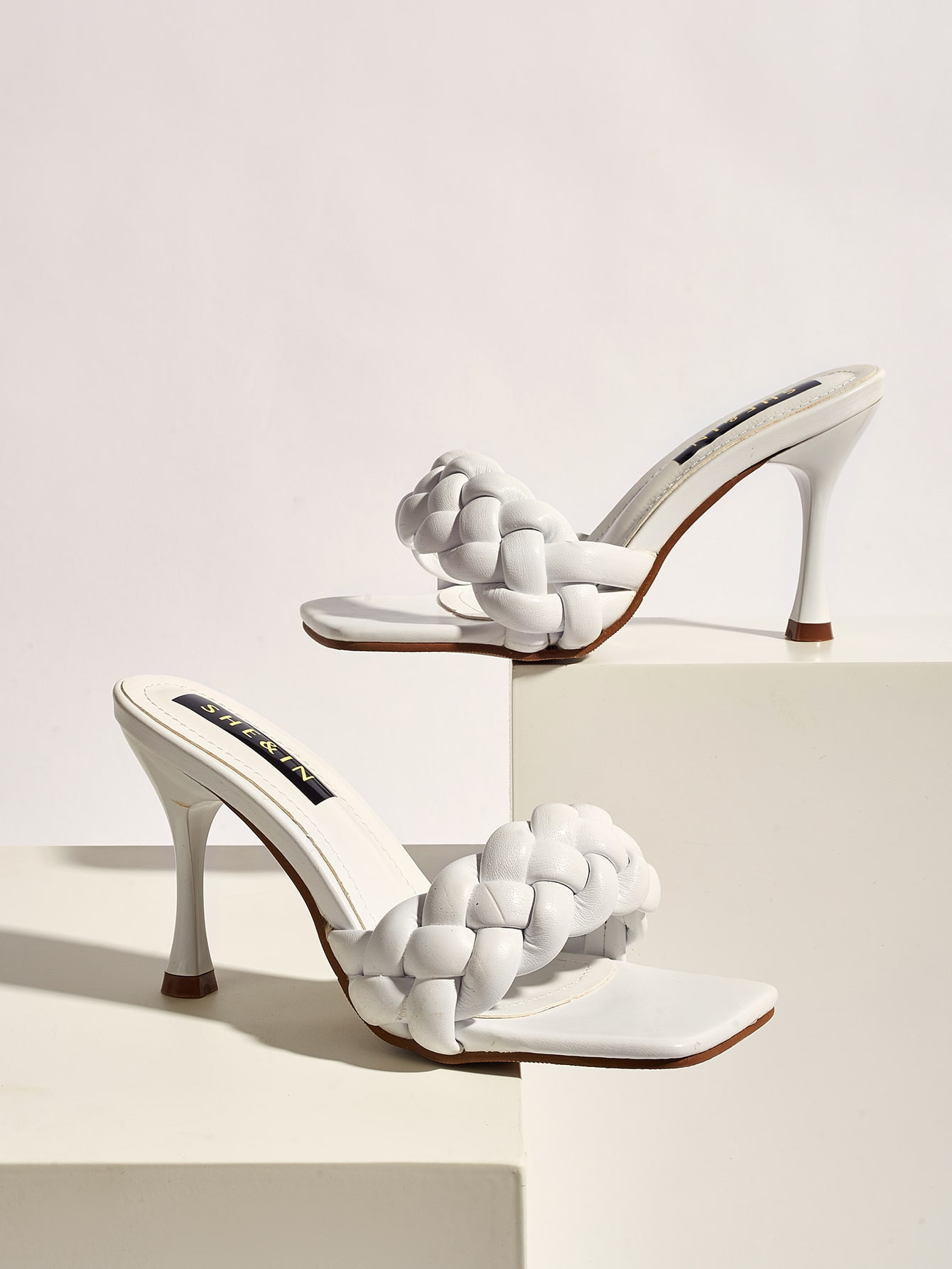 Braided Strap Kitten Heeled Mules | SHEIN