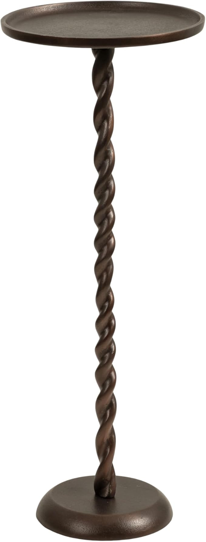 Kate and Laurel Ropa Transitional Round Pedestal Drink Table, 9 x 9 x 22, Bronze, Decorative Cast... | Amazon (US)