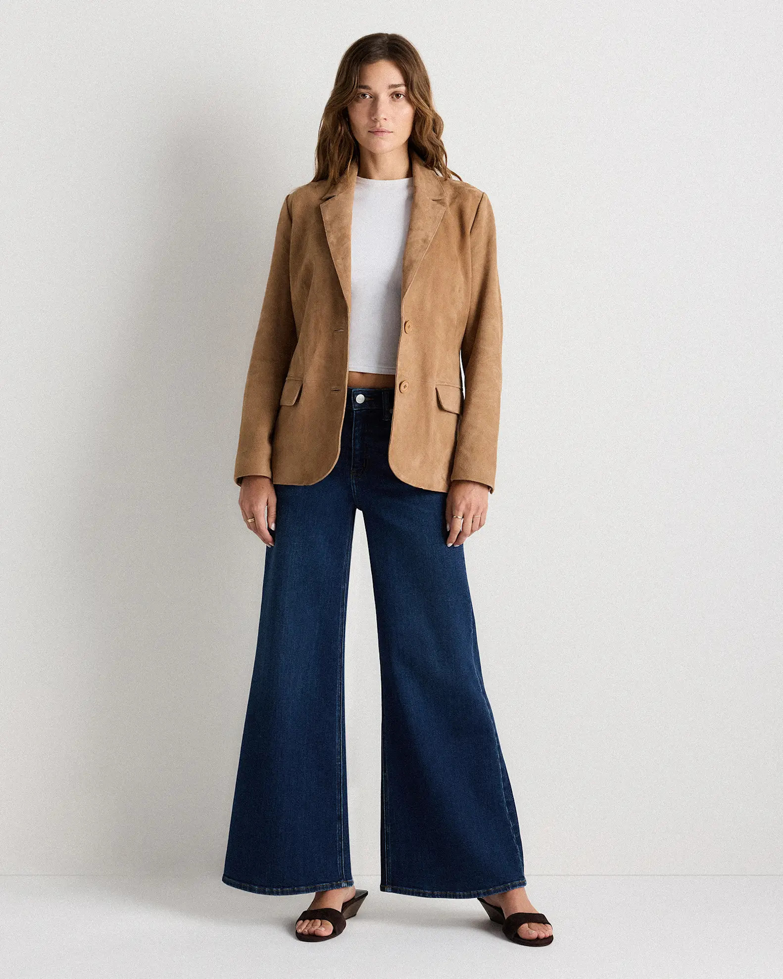 100% Suede Blazer in Pecan Brown | Quince