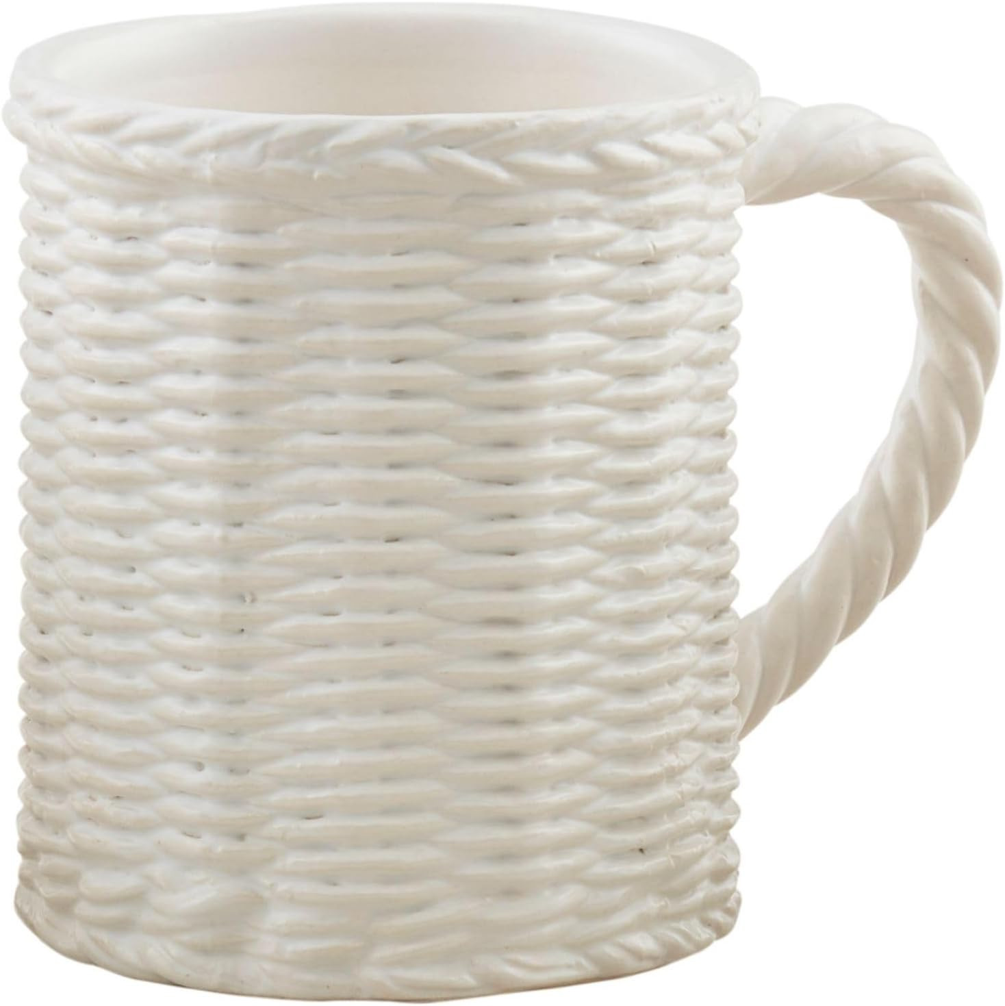 Mud Pie 16 oz Woven Ceramic Mug, White | Amazon (US)