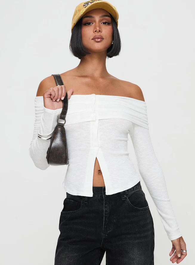 Victorea Off Shoulder Top White | Princess Polly US