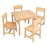 Amazon.com: KidKraft Wooden Farmhouse Table & 4 Chairs Set, Children's Furniture for Arts and Act... | Amazon (US)