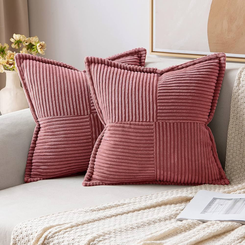 MIULEE Decorative Throw Pillow Covers for Couch Bed Livingroom 18x18 Inch Set of 2 Cranberry Red ... | Amazon (US)