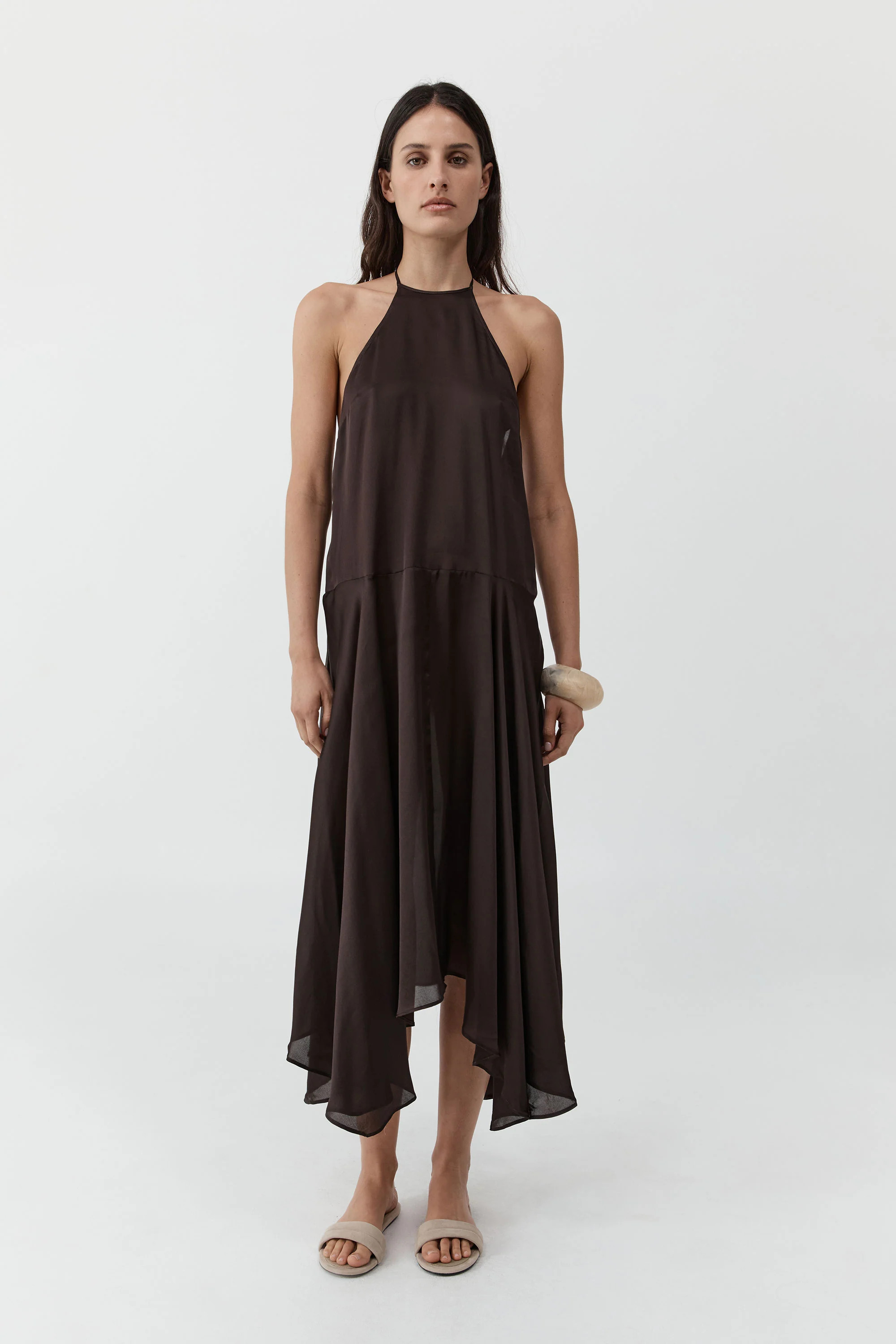 Silk Handkerchief Halter Dress - Bark | St. Agni (US, UK, EU)