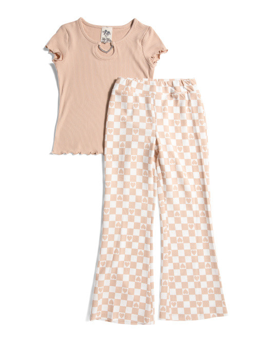 Big Girls 2pc Printed Pants And Rhinestone Top Set | TJ Maxx