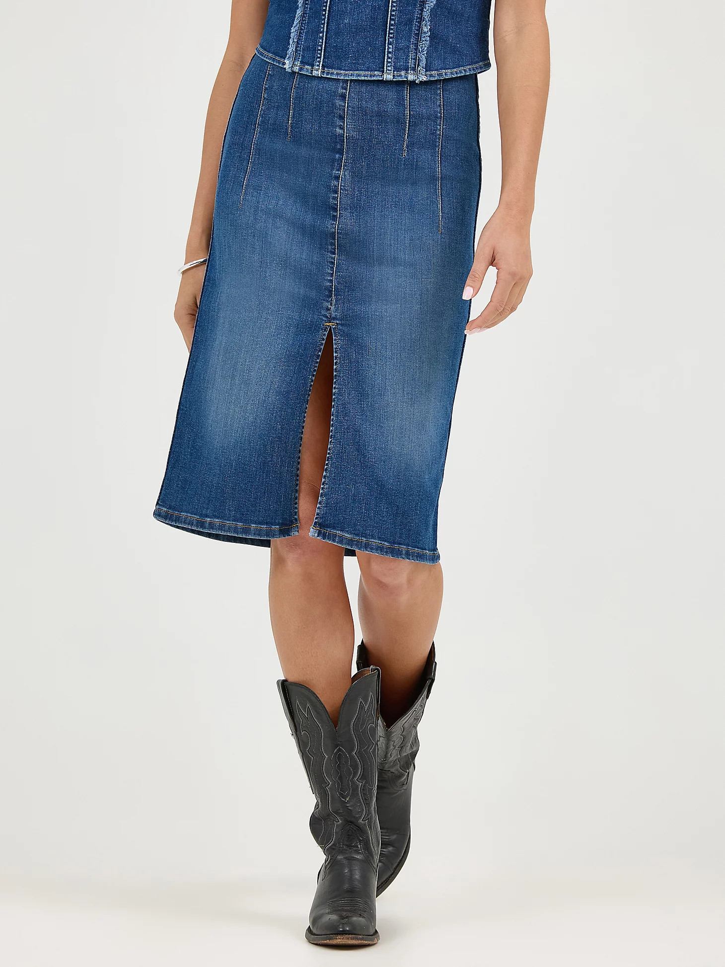 Women's High Rise Front Slit Pull On Skirt | Lee Jeans