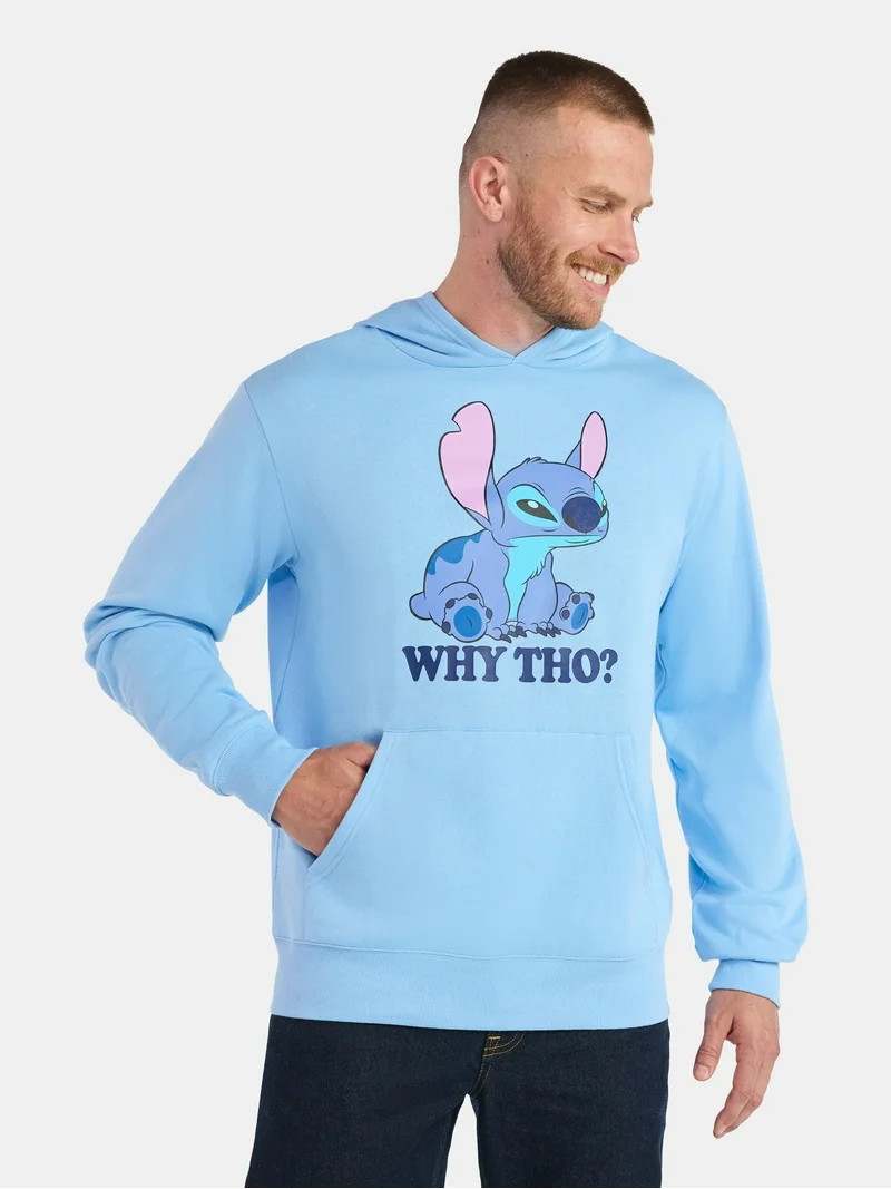 Lilo & Stitch Men's and Big Men's Why Tho Graphic Hoodie, Sizes XS-3XL | Walmart (US)