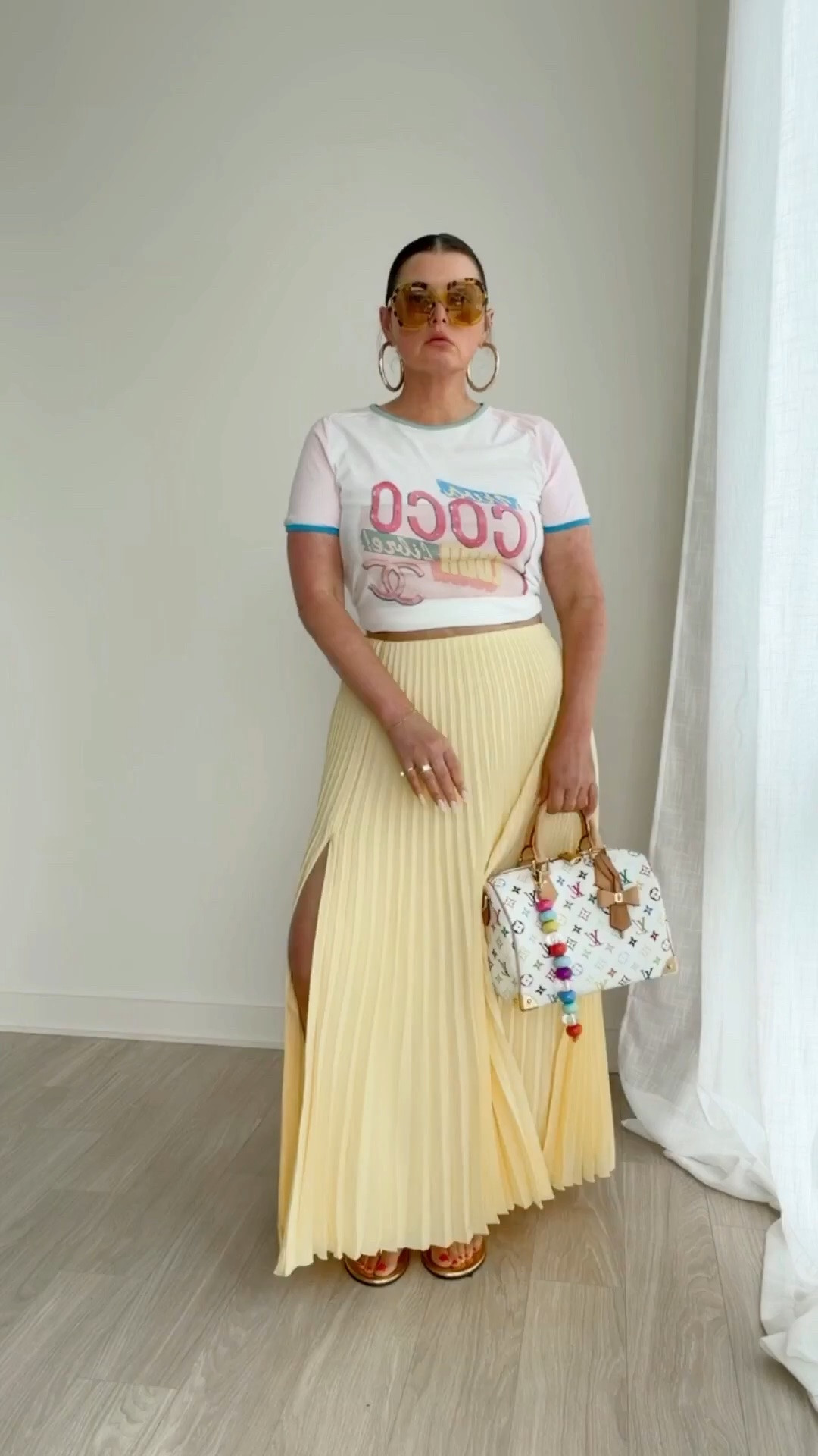 Pleated maxi skirt runs true to size
I’m 5’4” wearing a medium

#LTKootd #LTKgrwm