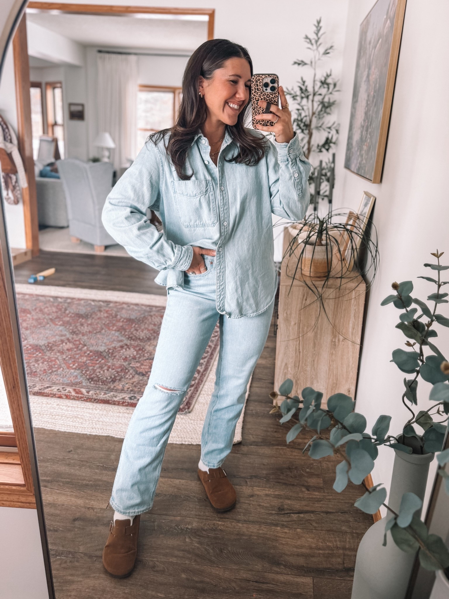 Easiest denim on denim outfit. THESE JEANS! Just got in & looove! Extra high rise + look designer but super affordable!! Wearing small 

#LTKootd #LTKgrwm