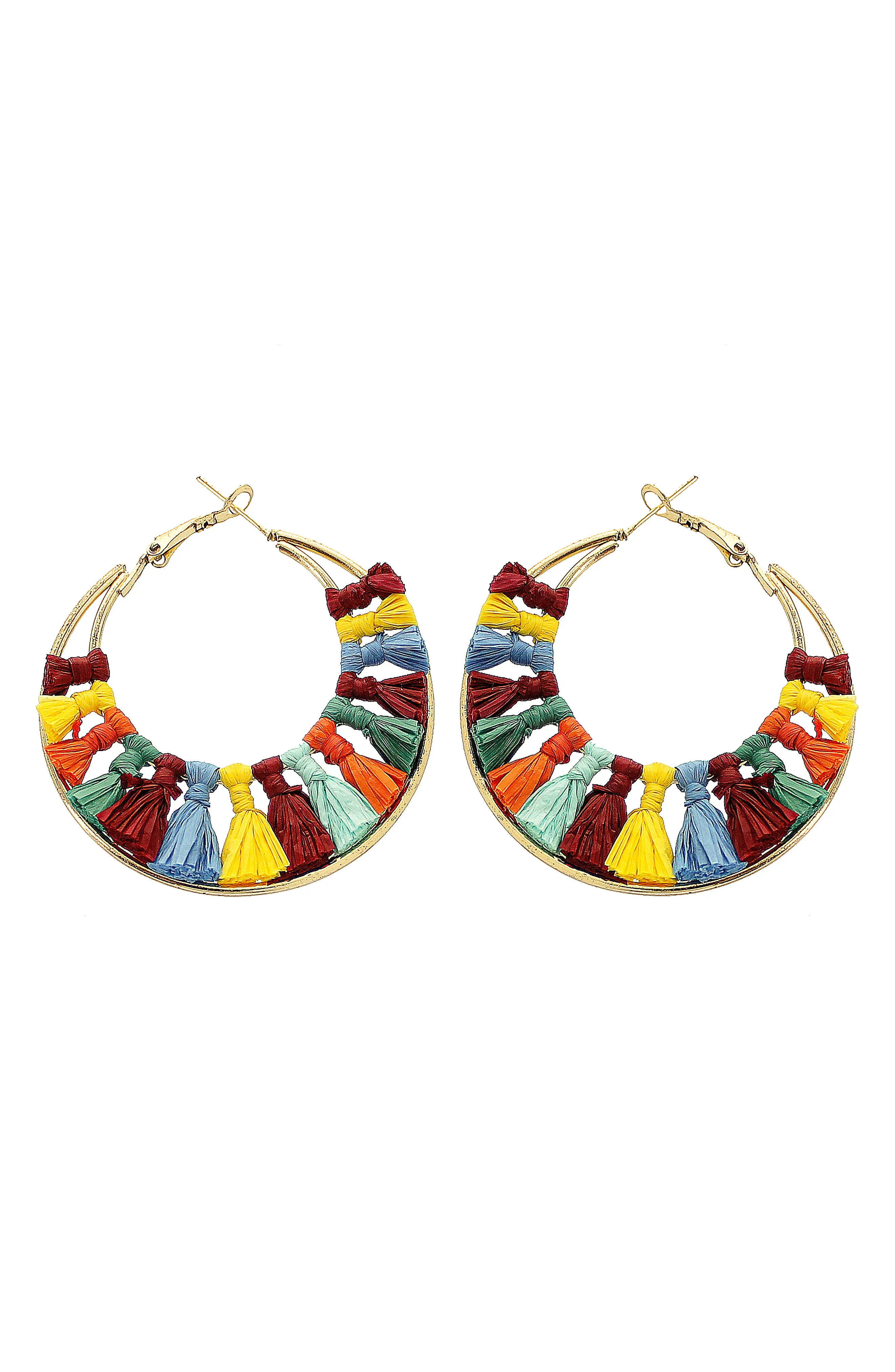 Panacea Tassel Hoop Earrings in Multi at Nordstrom | Nordstrom