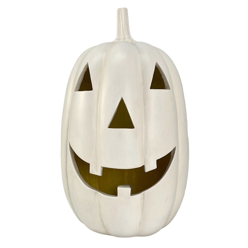 Homespun Halloween White LED Jack-o'-Lantern, 14" | At Home