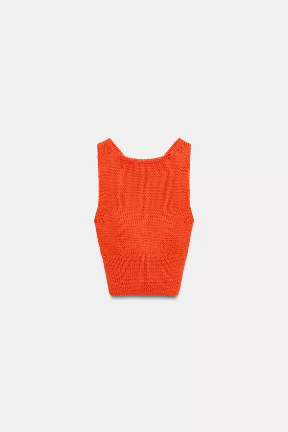 KNIT TOP WITH CROSSOVER BACK | Zara UK