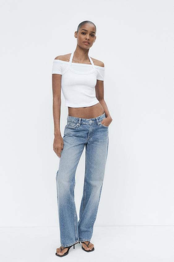 TRF STRAIGHT LOW-RISE JEANS | Zara UK