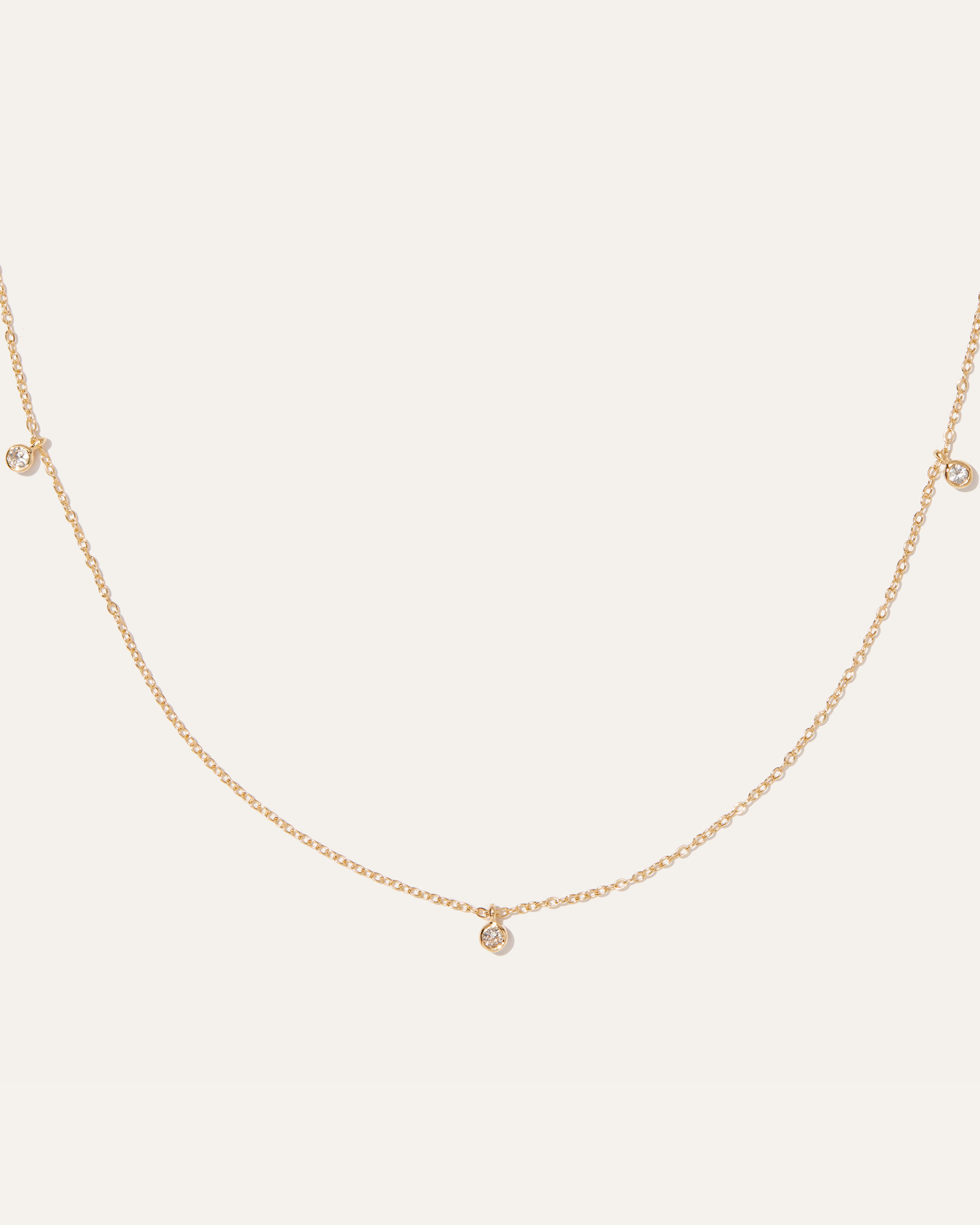 White Sapphire Triple Bezel Drop Choker | Quince