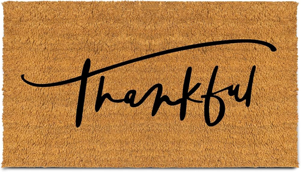 PLUS Haven Coco Coir Home Entrance Door Mat – 17.5x30-in. Thankful Welcome Mat - Heavy Duty Doo... | Amazon (US)