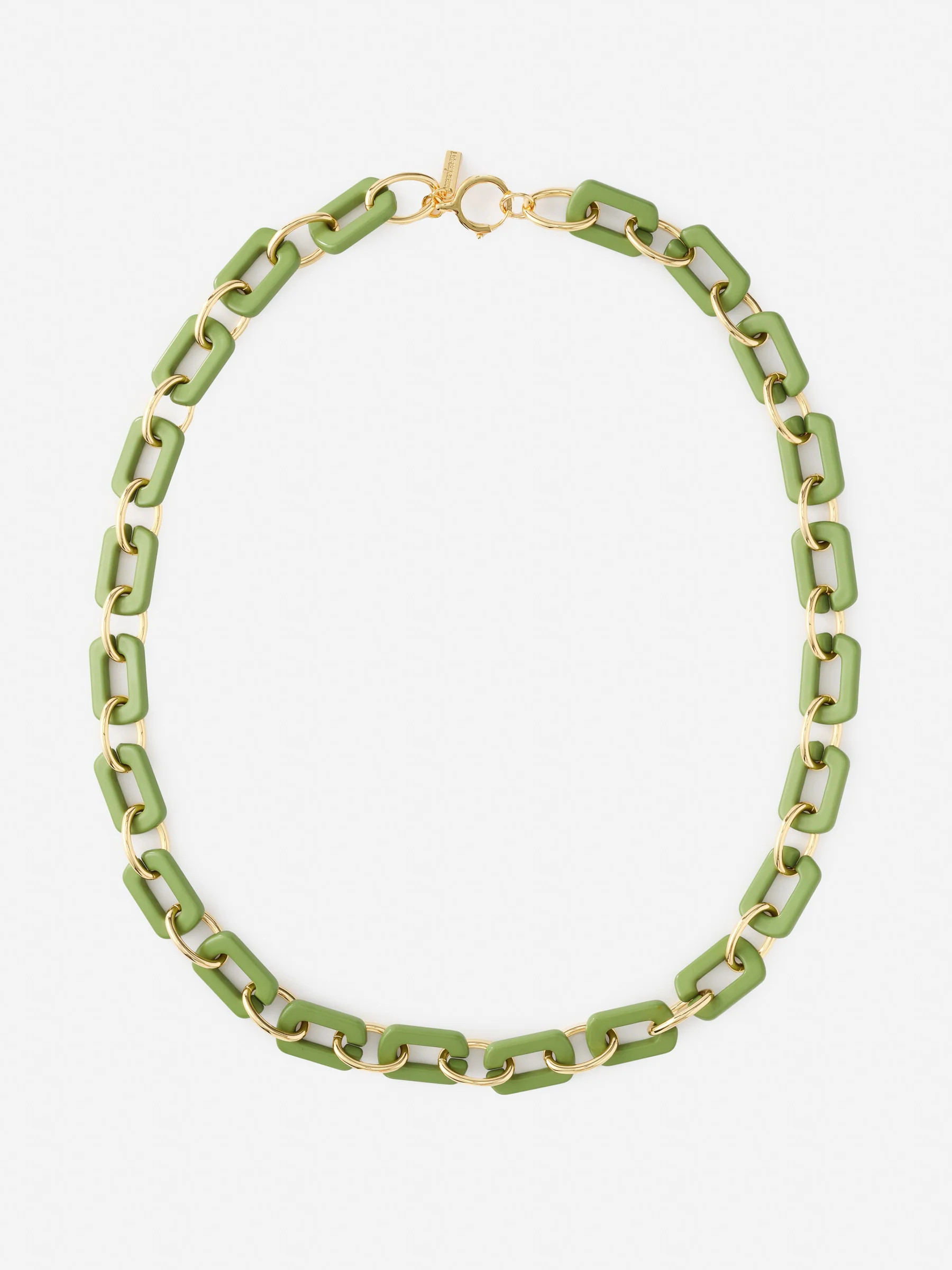 Green/Gold Solid Chain Link Necklace | Women's Jewelry | J.McLaughlin | J.McLaughlin