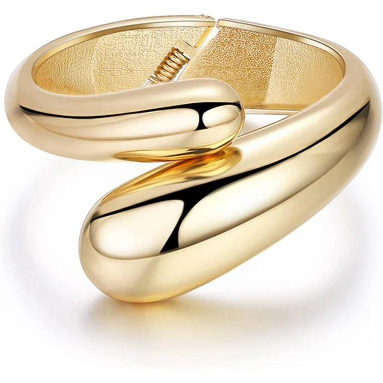Gold Bangles Gold Cuff Bracelets For Women Non Tarnish Chunky Gold Trendy Jewelry Christmas Gifts... | Walmart (US)