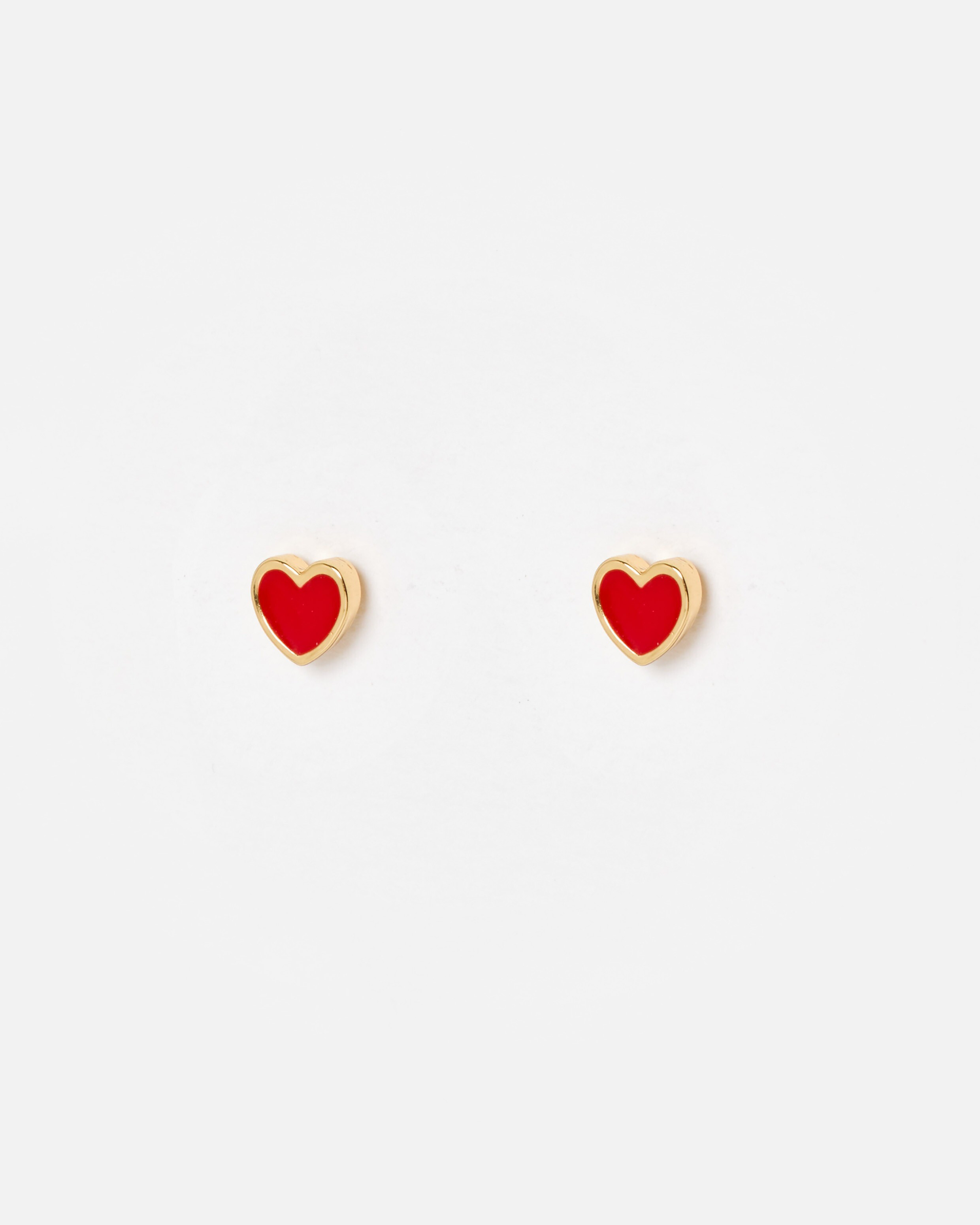 Ottilie Tiny Red Heart Stud Earrings | Oliver Bonas | Oliver Bonas (Global)