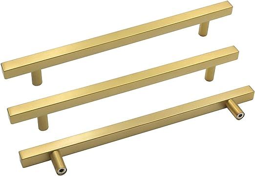 goldenwarm Brushed Brass Cabinet Pulls Drawer Pulls - LS1212GD224 Kitchen Cabinet Hardware 8-4/5 ... | Amazon (US)