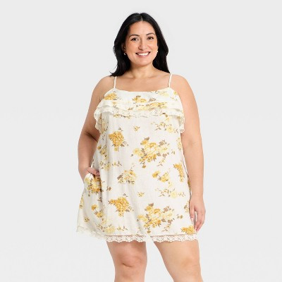 Women's Western Mini Sundress - Universal Thread™ Yellow Floral 1X | Target