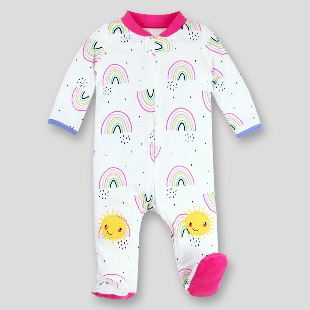 Lamaze Baby Girls' Organic Cotton Rainbow Sleep N' Play - White 0-3M | Target