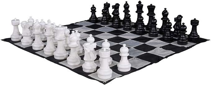 MegaChess Large Premium Chess Set with 12 Inch Tall King Black and White with Quick Fold Nylon Ma... | Amazon (US)