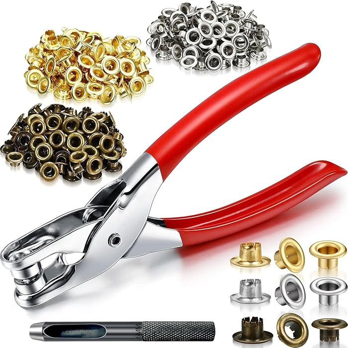 1003Pcs Grommet Tool Kit, 1/4 Inch 6mm(Inside) Grommet Eyelet Pliers Kit with 1000 Metal Eyelets ... | Amazon (US)