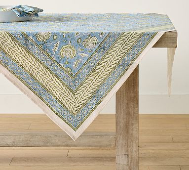 Anjali Block Print Cotton Tablecloth | Pottery Barn (US)
