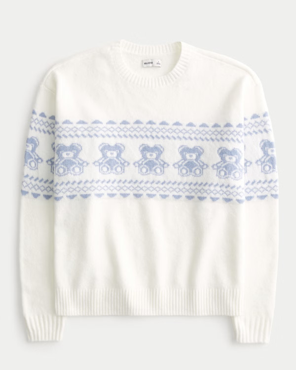 Hollister Comfy Cloud Teddy Bear Graphic Crew Sweater | Hollister (US)