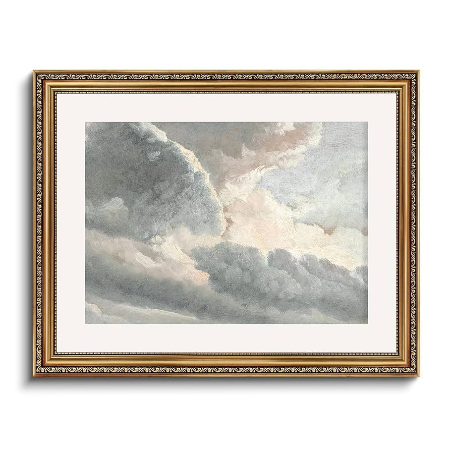 InSimSea Retro Gold Framed Wall Art, Home Room Meadow with Flowers Vintage Wall Decor, Canvas Pri... | Amazon (US)