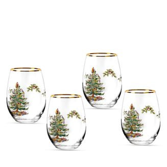 Christmas Tree Stemless Wine Glasses, Set of 4 | Bloomingdale's (US)