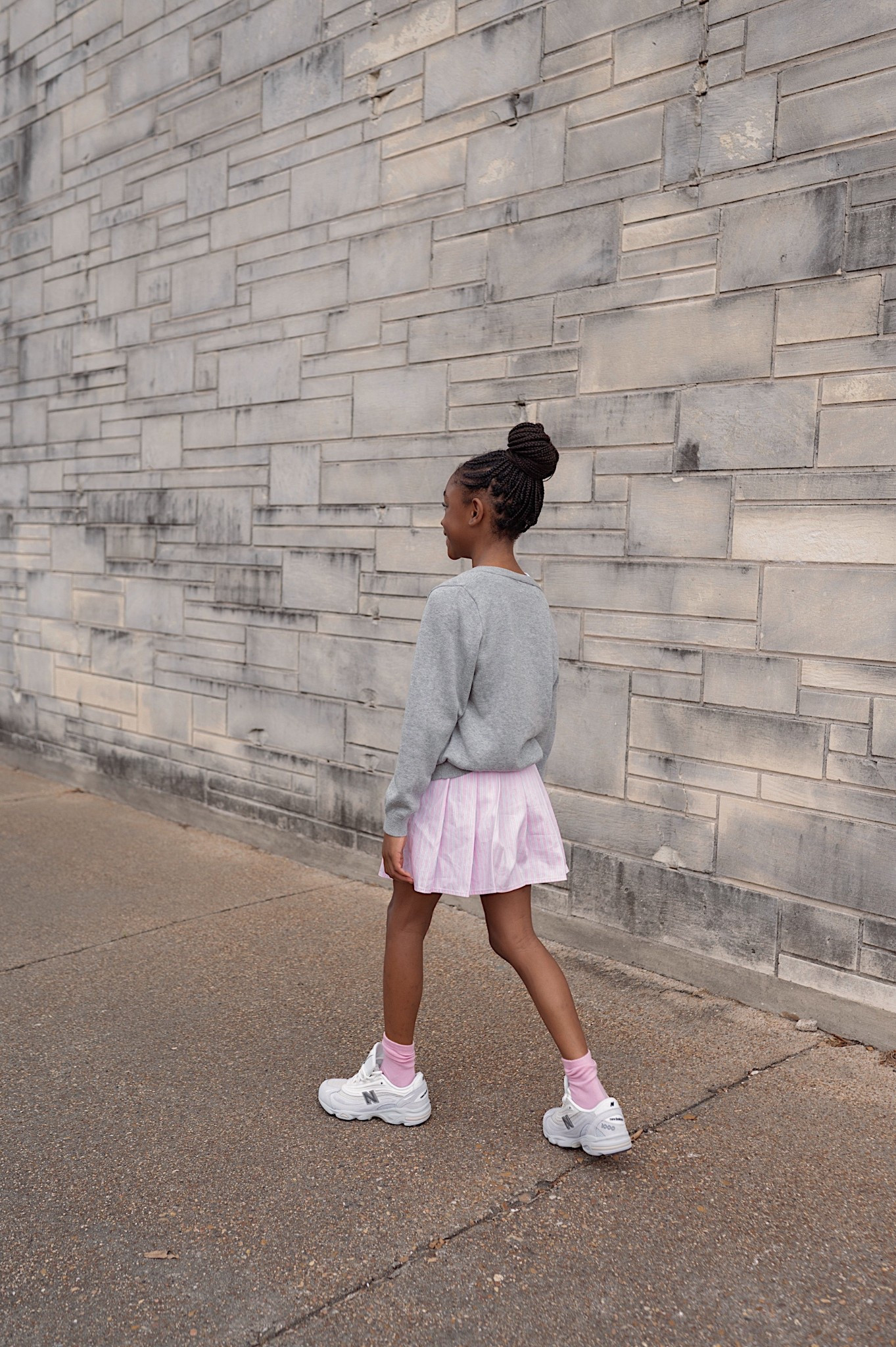 Kids new balance sneakers, pink skirt and grey cardigan 

#LTKFamily #LTKShoeCrush #LTKKids