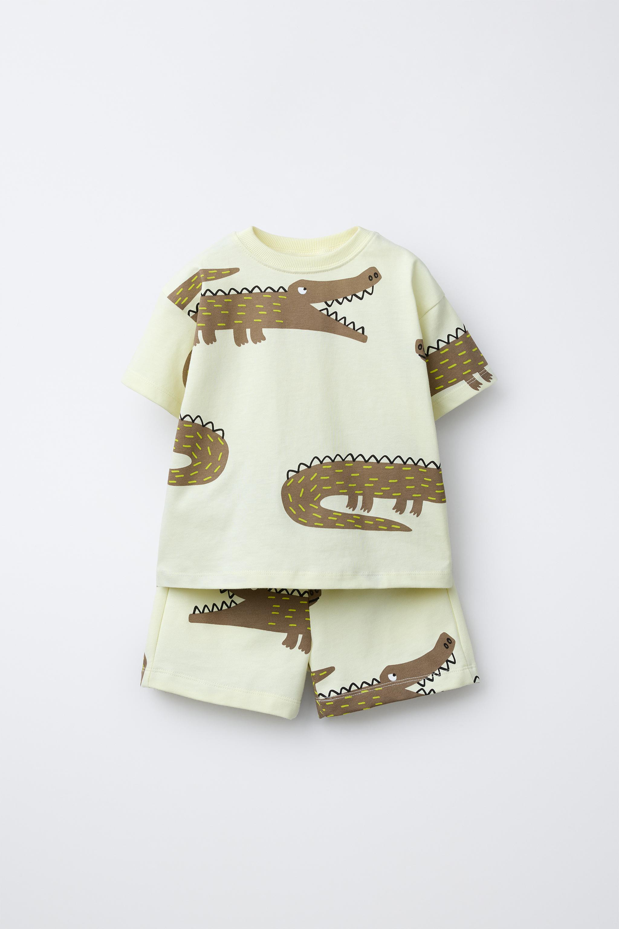 CROCODILE PRINT T-SHIRT AND BERMUDA SET | Zara US