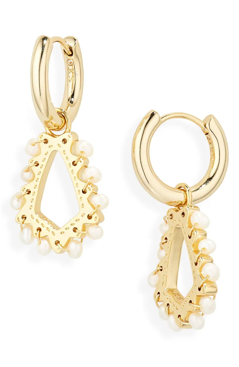 Camry Beaded Drop Huggie Hoop Earrings | Nordstrom