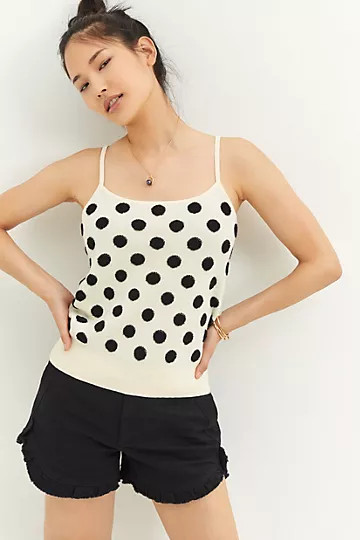 Maeve Knit Polka Dot Tank | Anthropologie (US)