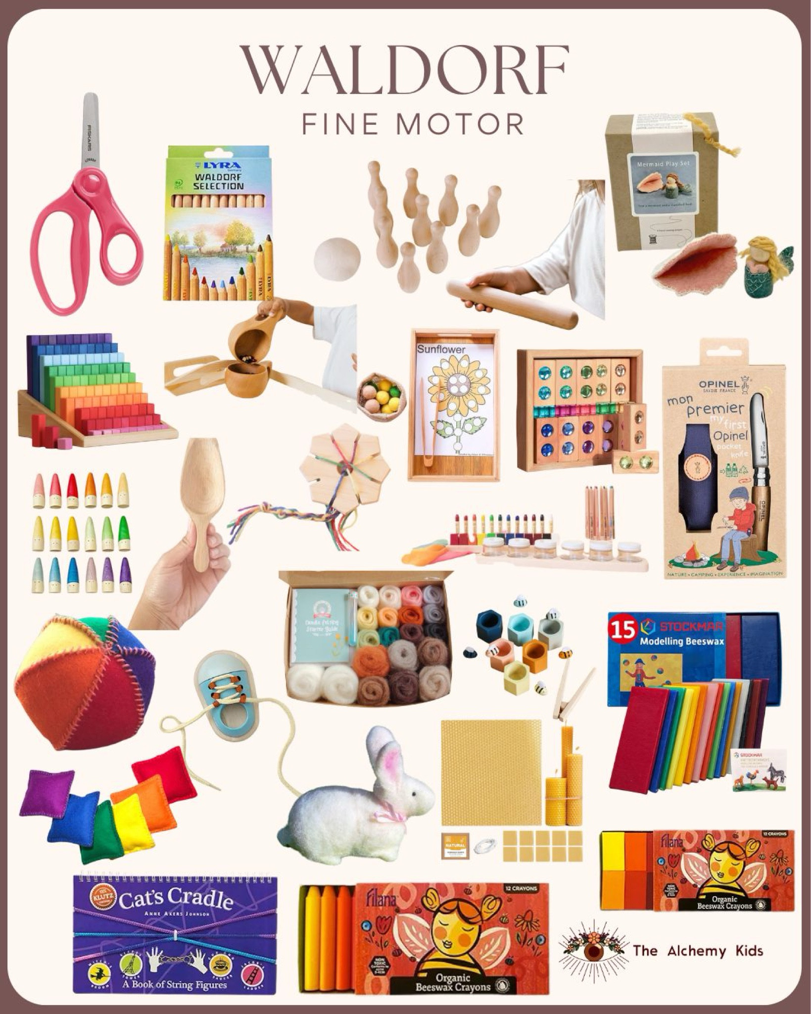 🌿✨ Waldorf Fine Motor Skills Activities for Kids! 🎨✂️

Fine motor skills play a crucial role in a child’s development, and the Waldorf approach makes learning fun and engaging! 🌈 

From creative crafts to sensory-rich activities, these Waldorf and Montessori-inspired tools help little hands build coordination, strength, and creativity. 🖌️

🧵 Handwork – Wool roving, sewing kits, and other pre-knitting activities support dexterity and focus. Great for early writing skills and creative expression! 🐰 

✂️ Crafting & Coloring – Organic beeswax crayons, Lyra Waldorf pencils, and Stockmar modeling wax bring vibrant, tactile fun to artistic projects. 🌈

🎲 Sensory & Stacking Play – Wooden toys, peg dolls, and balancing games encourage hand-eye coordination, problem-solving, and open-ended play! 🙌

👟 Grasp & Grip Capacity – Lacing shoes, scissors practice, and small-scale manipulatives refine pincer grasp and dexterity for early writing skills. ✏️

🧩 Classic Waldorf Fun – Cat’s Cradle string games, felting kits, and nature-inspired puzzles make for screen-free, engaging activities that enhance creativity and patience. 💫

🌟 Perfect for Waldorf homeschoolers, Montessori enthusiasts, and parents who love hands-on learning! 💛

#WaldorfEducation #FineMotorSkills #MontessoriAtHome #CreativePlay #HandsOnLearning #SensoryPlay #HomeschoolingMom #MontessoriToys #WaldorfToys #OpenEndedPlay #ToddlerActivities 

#LTKFamily #LTKKids