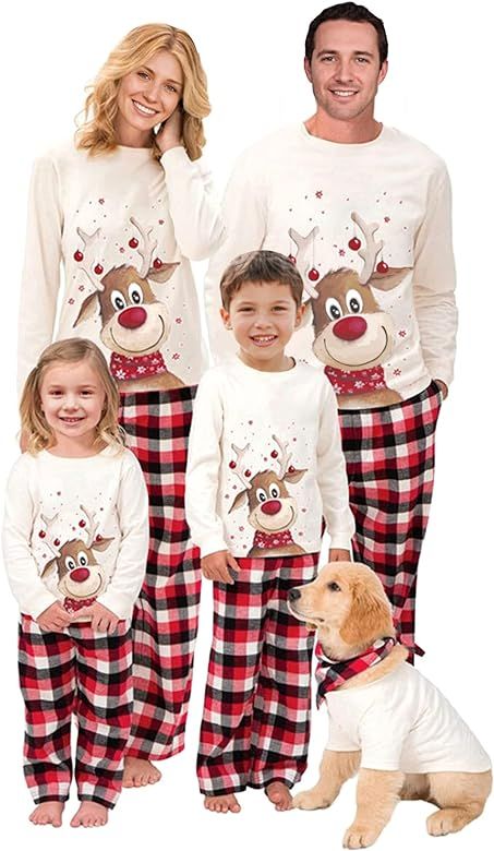 Family Christmas Pjs Matching Sets Baby Christmas Matching Jammies for Adults and Kids Holiday Xmas  | Amazon (US)