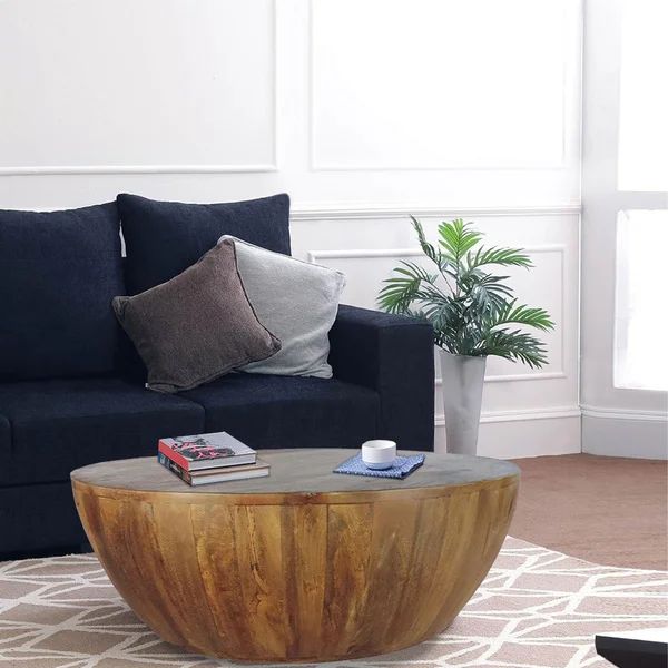 Mango Wood Coffee Table In Round Shape, Dark Brown | Bed Bath & Beyond