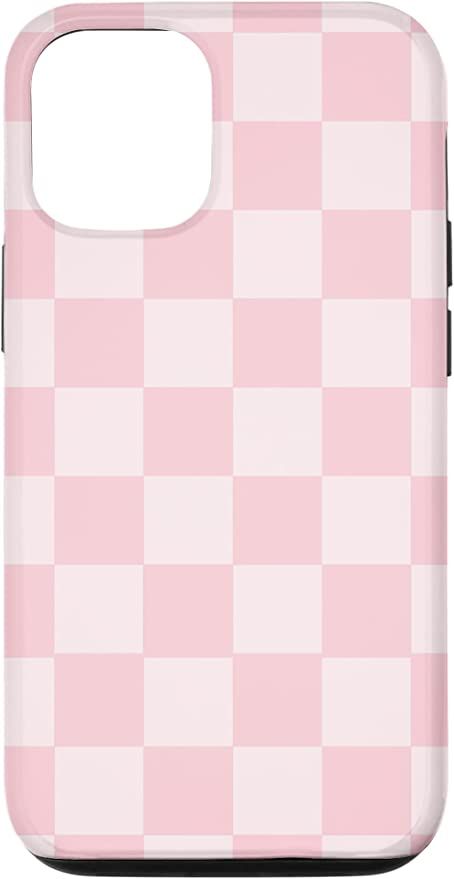 iPhone 12/12 Pro Classic Checkered Checker Checkerboard Blush Pink Pattern Case | Amazon (US)