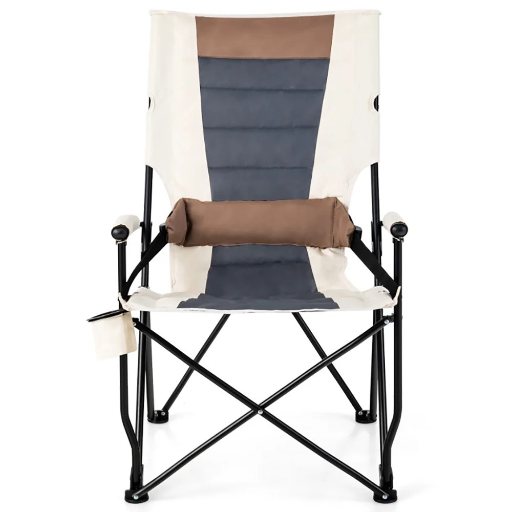 GVN Folding Camping Chair with Cup Holder Armrest and Lumbar Pillow, Outdoor Camping Chairs for A... | Walmart (US)