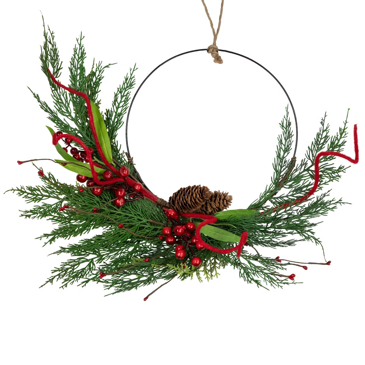 Northlight Real Touch™️ Mixed Greenery and Berries Artificial Christmas Wreath  - 18" - Unlit | Target