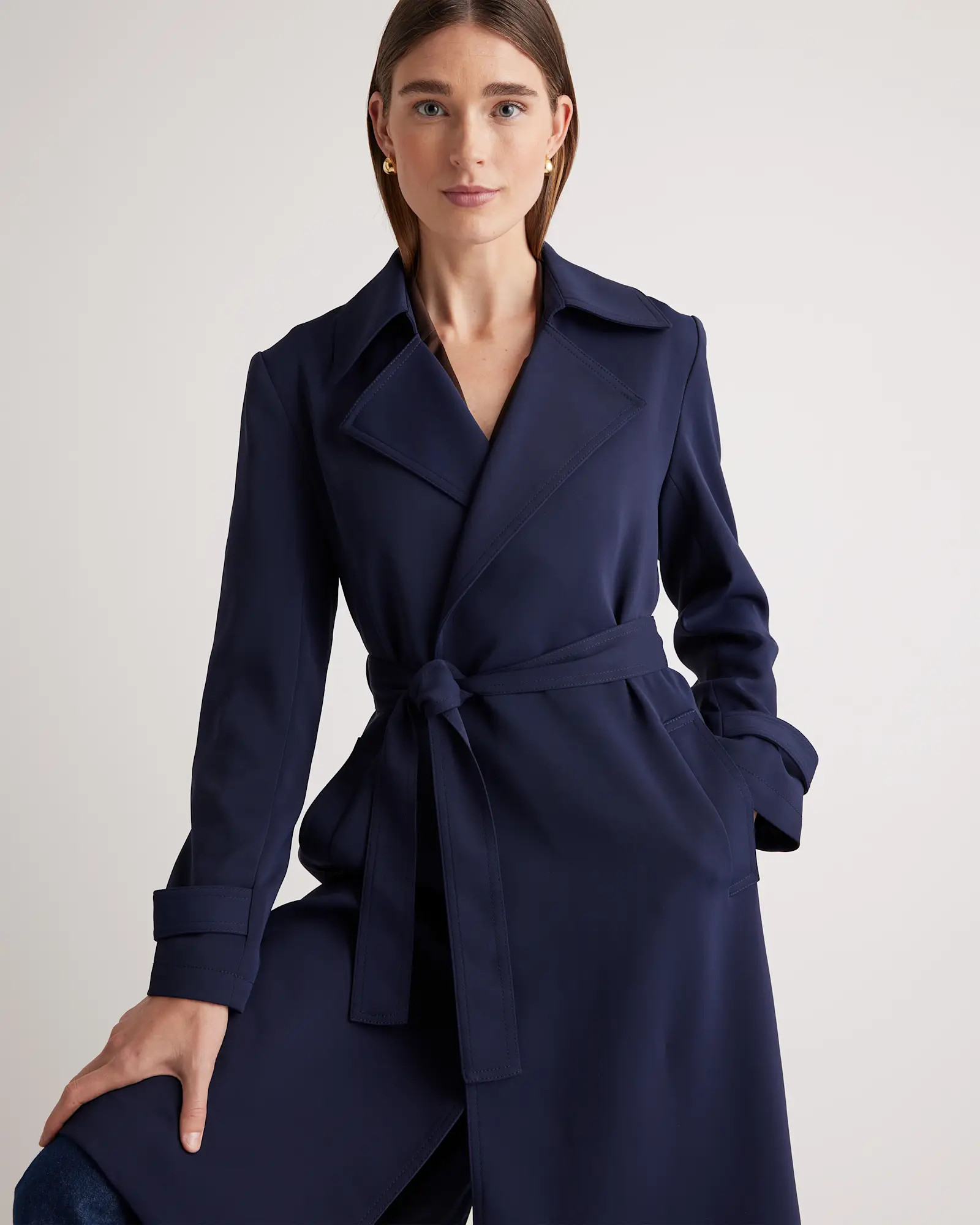 Stretch Crepe Trench Coat | Quince