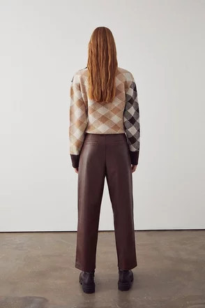 Faux Leather D Ring Peg Trouser | Warehouse UK & IE