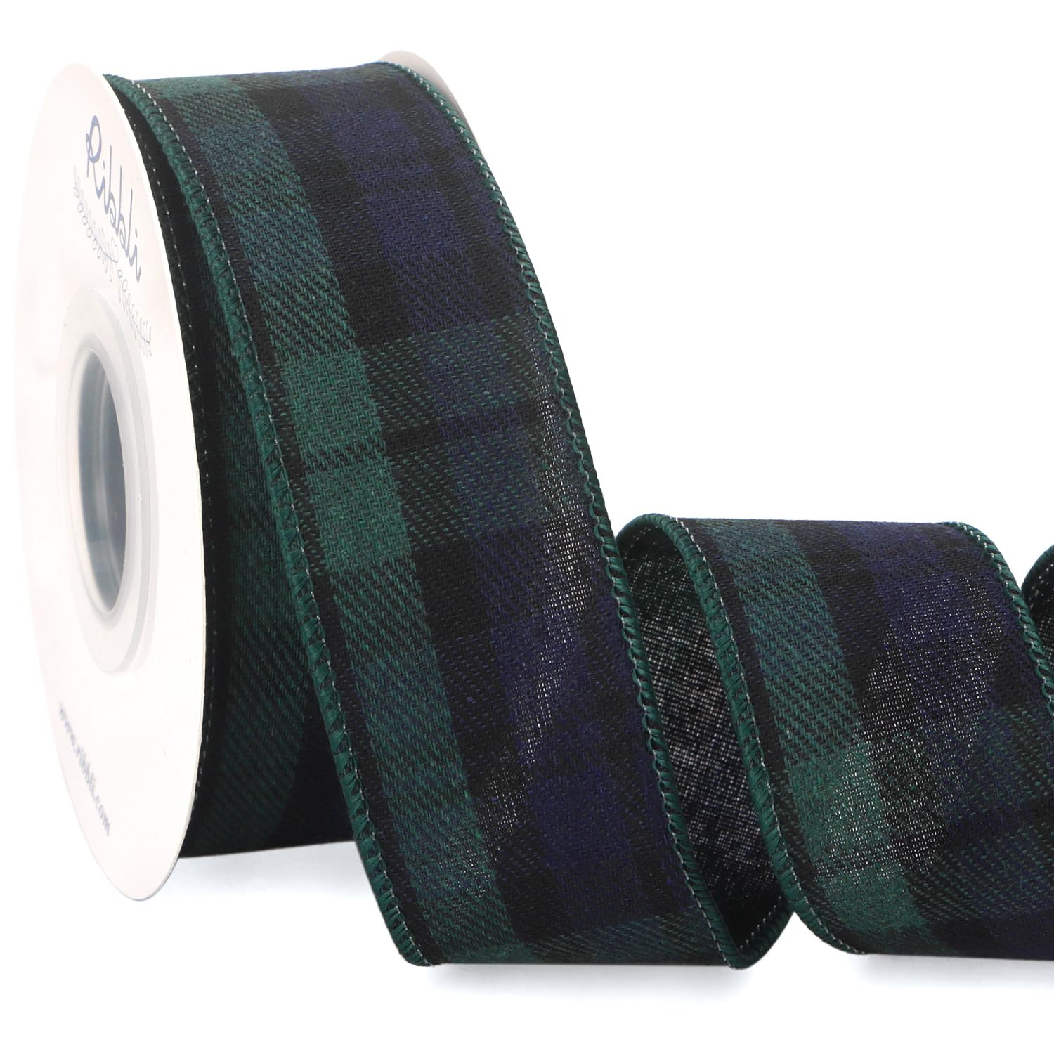Ribbli Christmas Plaid Wired Ribbon, Green Blue Plaid Ribbon 1-1/2 Inch x Continuous 10 Yard, Chr... | Amazon (US)