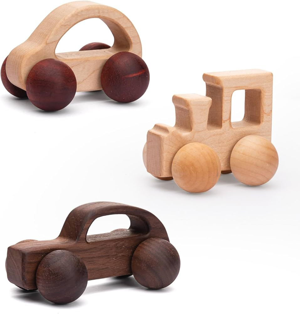 3PCS Wooden Baby Toys,Baby Grasping Toys Push Car Toys Montessori Toys Wooden Toy Vehicles,#3 | Amazon (US)