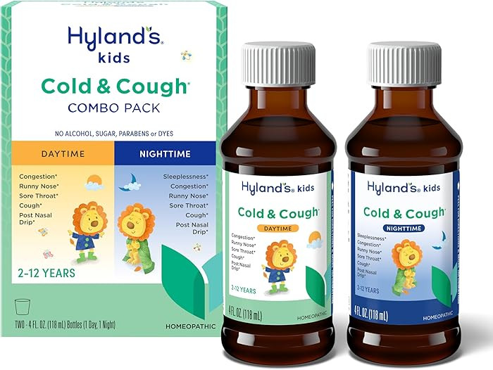 Hyland's Kids Cold and Cough, Day and Night Combo Pack, Cold Medicine for Ages 2 and up, Syrup Co... | Amazon (US)