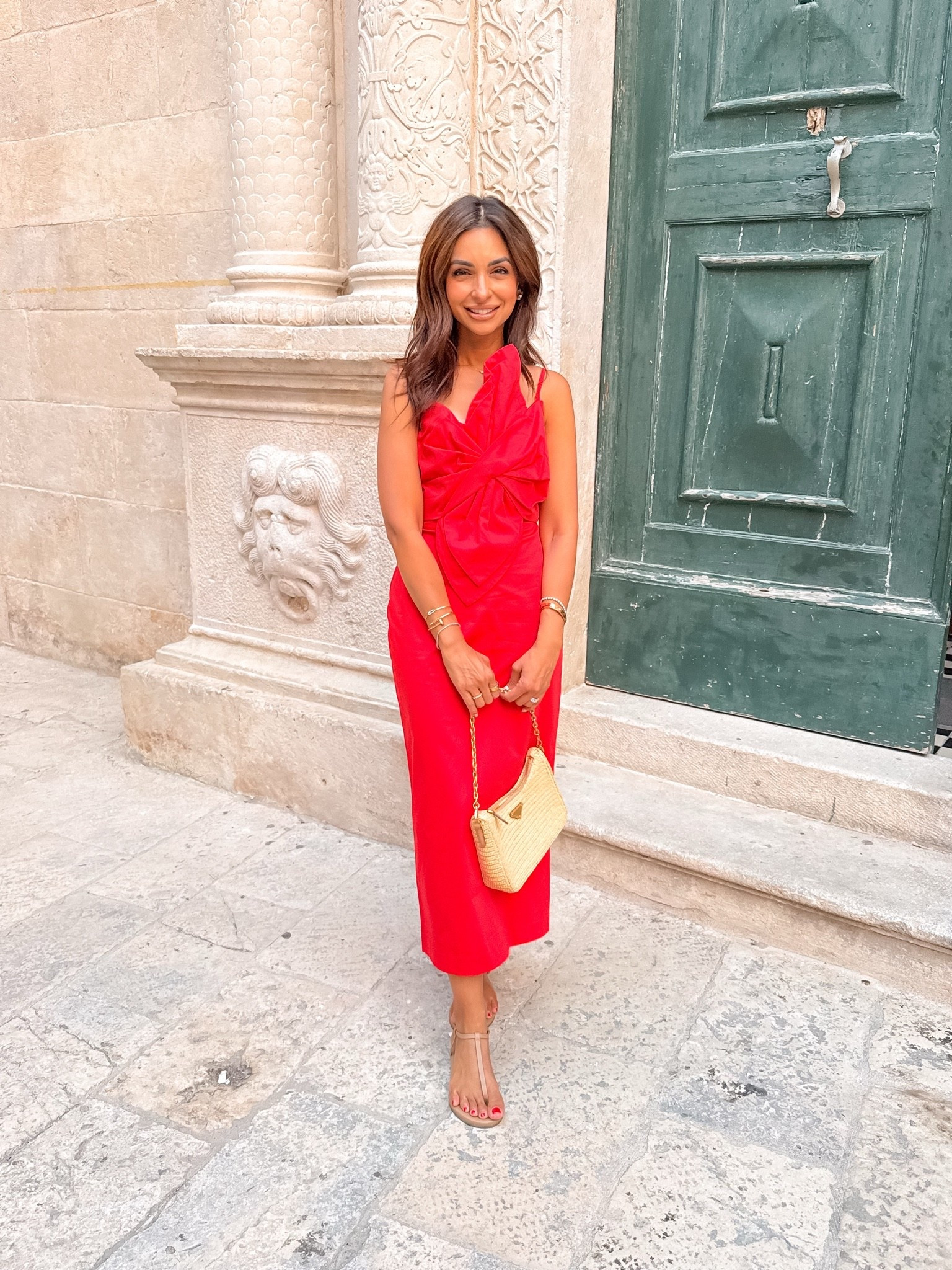 Vacation OOTD! This @Tuckernuck red dress is stunning. Love the bow detail!

#LTKootd #LTKOver40 #LTKPetite