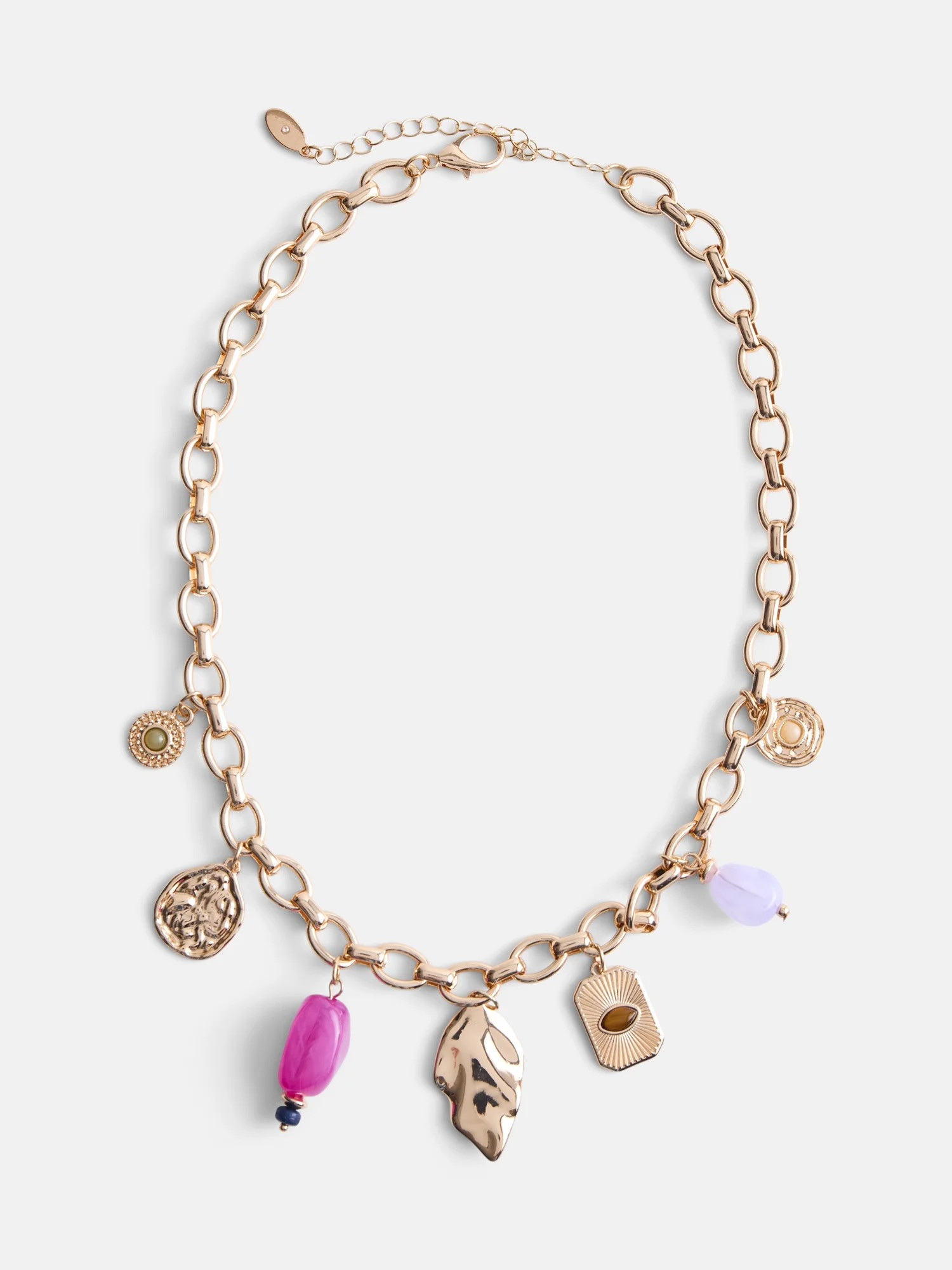 Scenario Women's Gold-Tone Multi-Charm Necklace | Walmart (US)