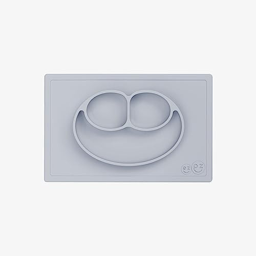 ezpz Happy Mat (Pewter) - 24 Months+ - 100% Silicone Suction Placemat + Divided Plate with Three Compartments - Toddler + Preschool Essentials | Amazon (US)
