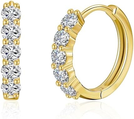 IMOLOVE Huggie earrings for women Ear Cuff Moissanite Stud Earrings Hypoallergenic Earrings for W... | Amazon (US)